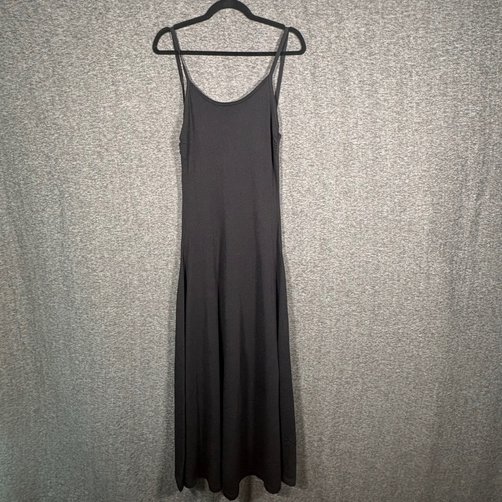 Romy The Brand Pepi Dress Black Knit Spaghetti Strap Maxi Dress Medium